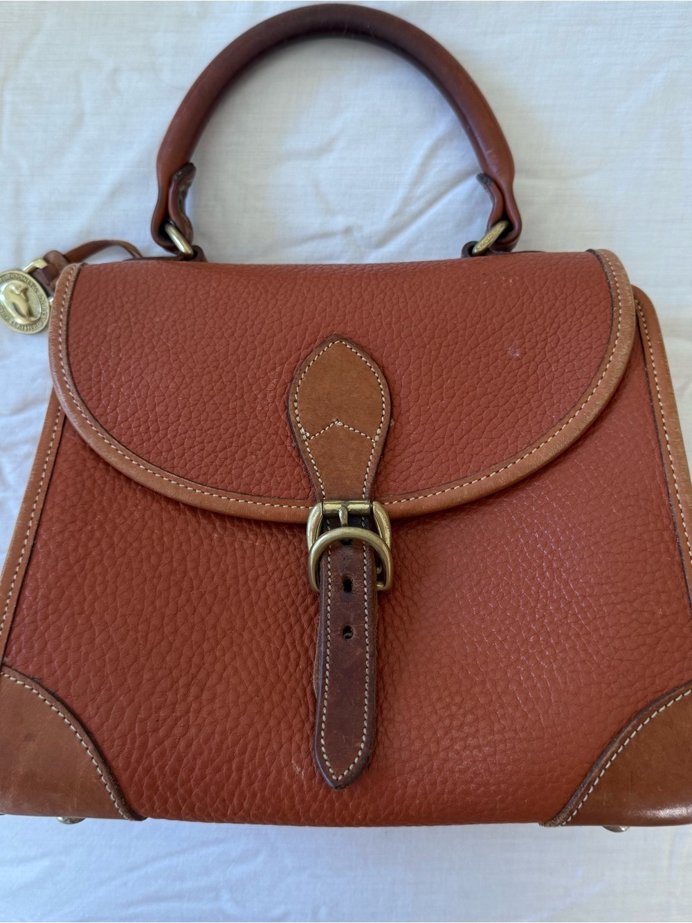 Vintage Dooney & Bourke Leather Top-Handle Satchel in Brown - Picture 1 of 5